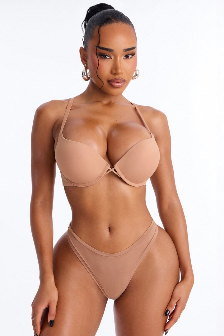 Nova Microfiber Extreme Lift Level 3 Push Up Bra - Nude