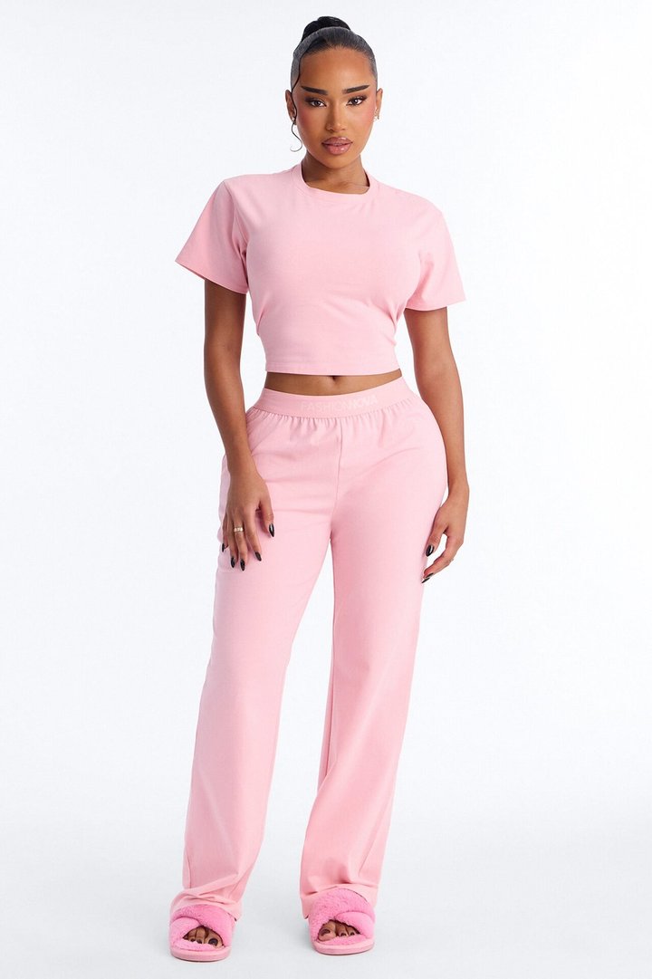 FN Mood Cotton PJ Pant Set - Light Pink
