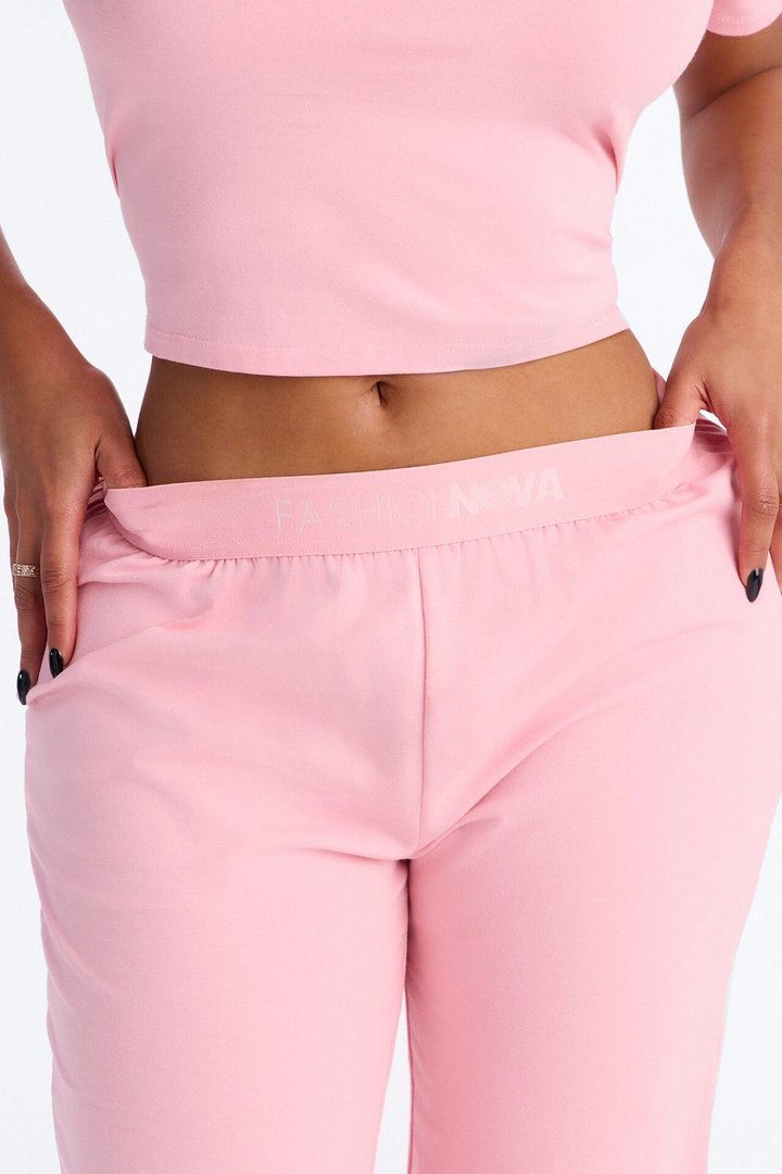FN Mood Cotton PJ Pant Set - Light Pink