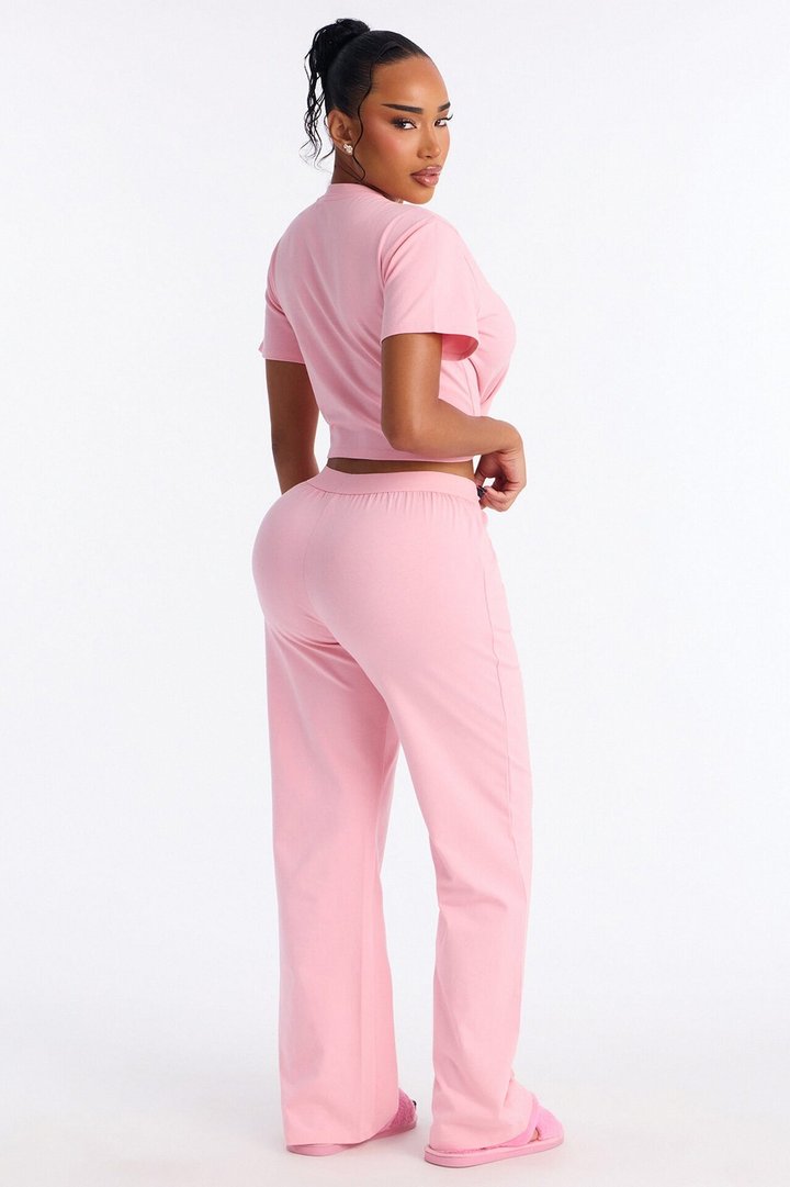 FN Mood Cotton PJ Pant Set - Light Pink