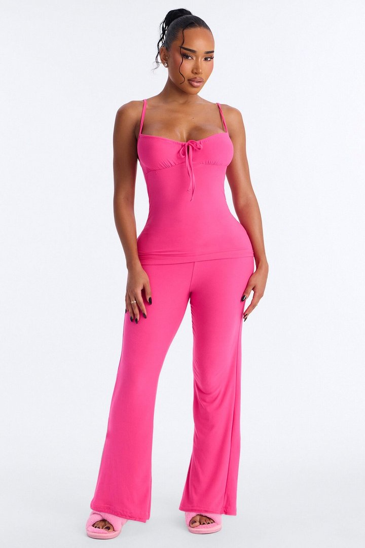 Cute But Sleepy PJ Pant Set - Hot Pink