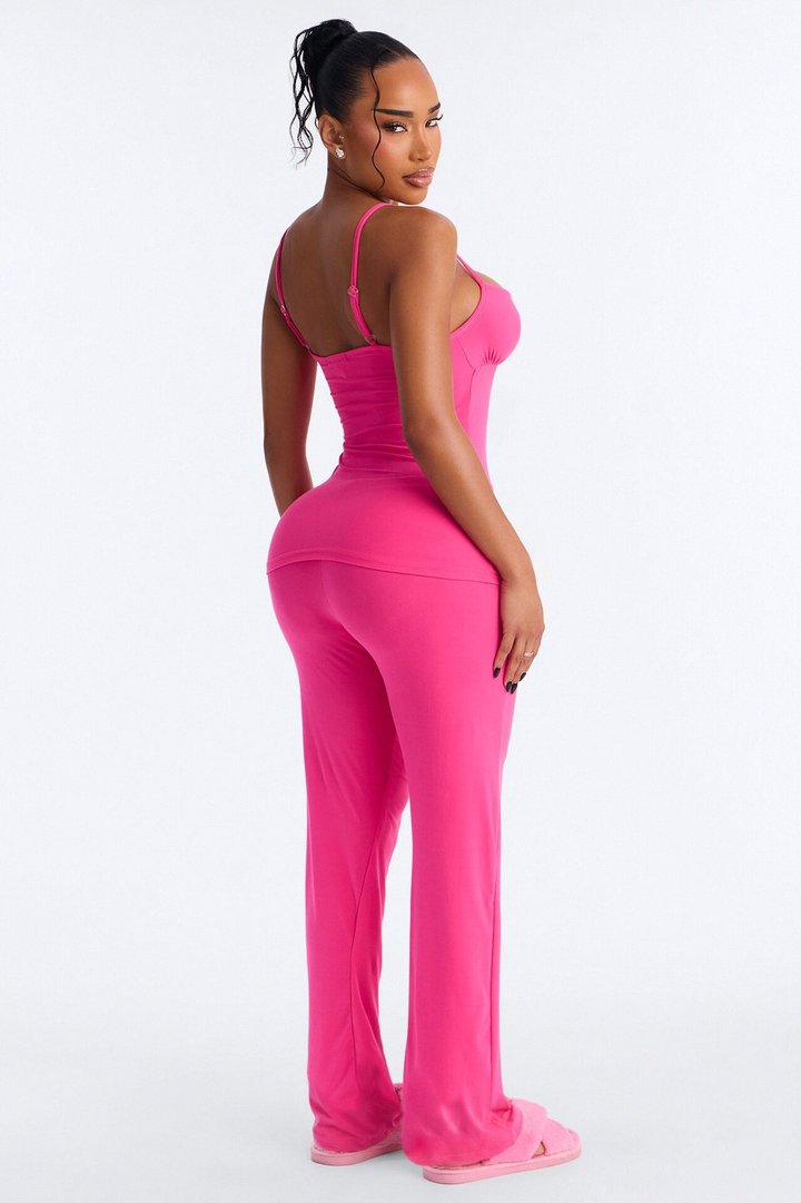 Cute But Sleepy PJ Pant Set - Hot Pink