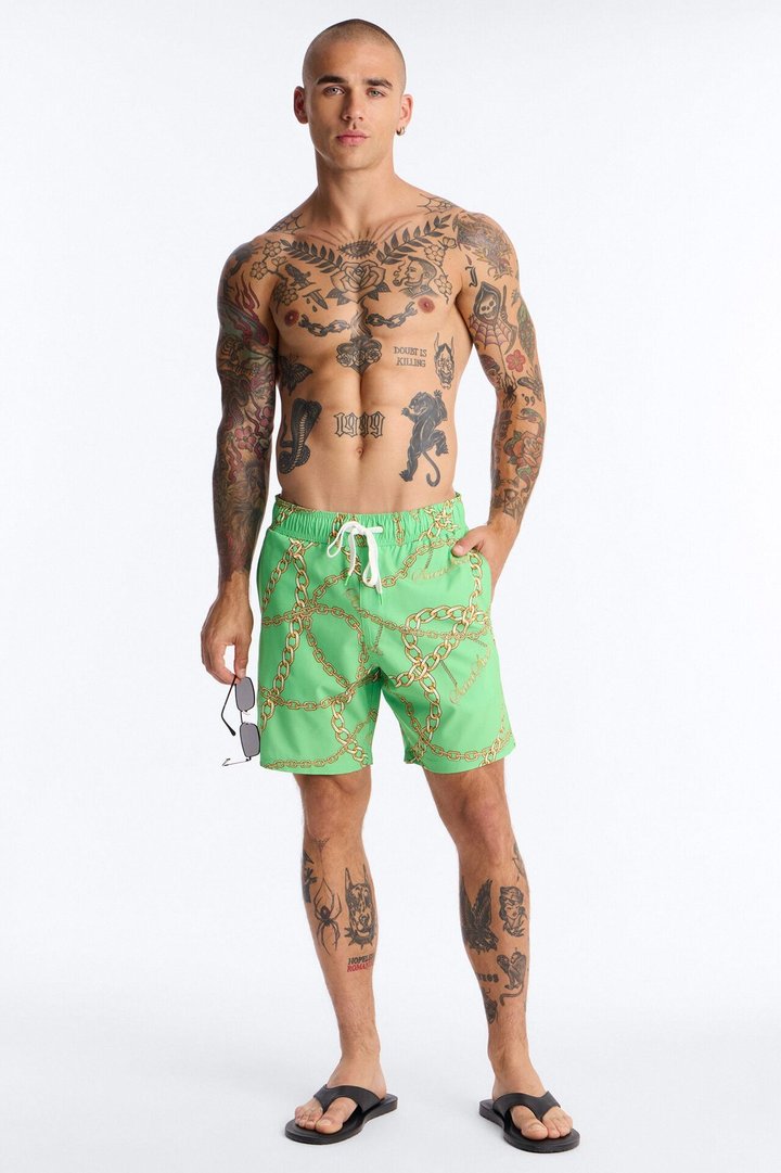 Saints Studio Linked Swim Trunk 7″ - Green