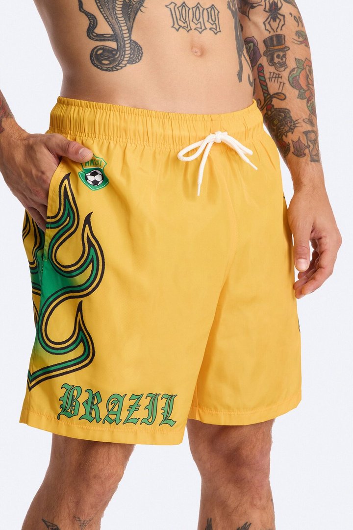 Brazil Circuit Velocity Swim Trunk 7″ - Yellow/combo
