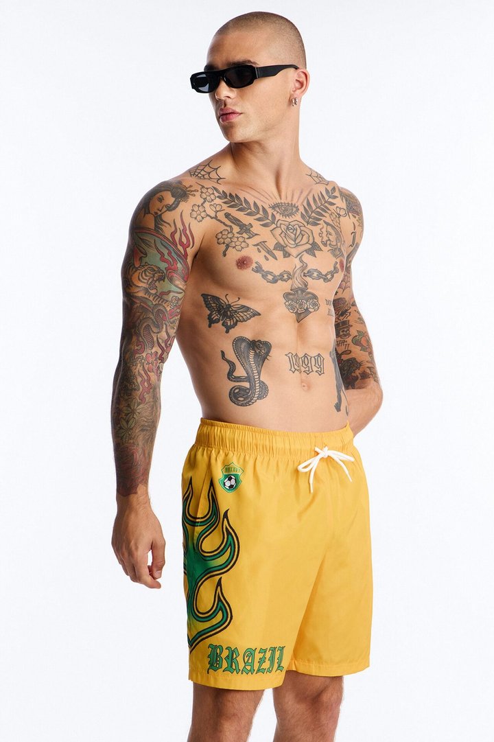 Brazil Circuit Velocity Swim Trunk 7″ - Yellow/combo