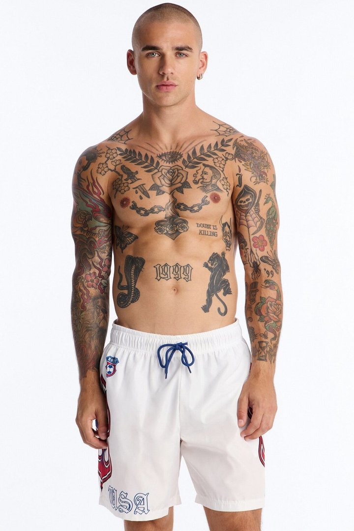 USA Circuit Velocity Swim Trunk 7″ - White/combo