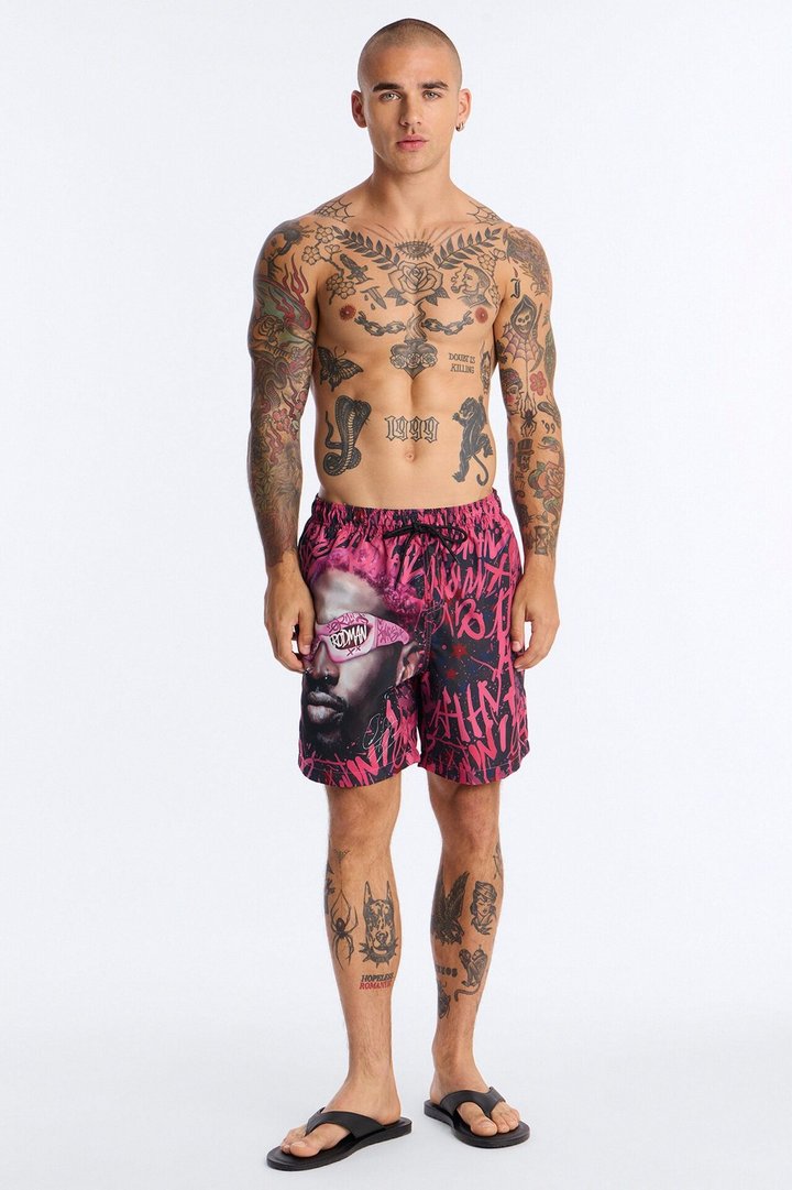 Rodman Poolside Swim Trunk 7″ - Pink/combo