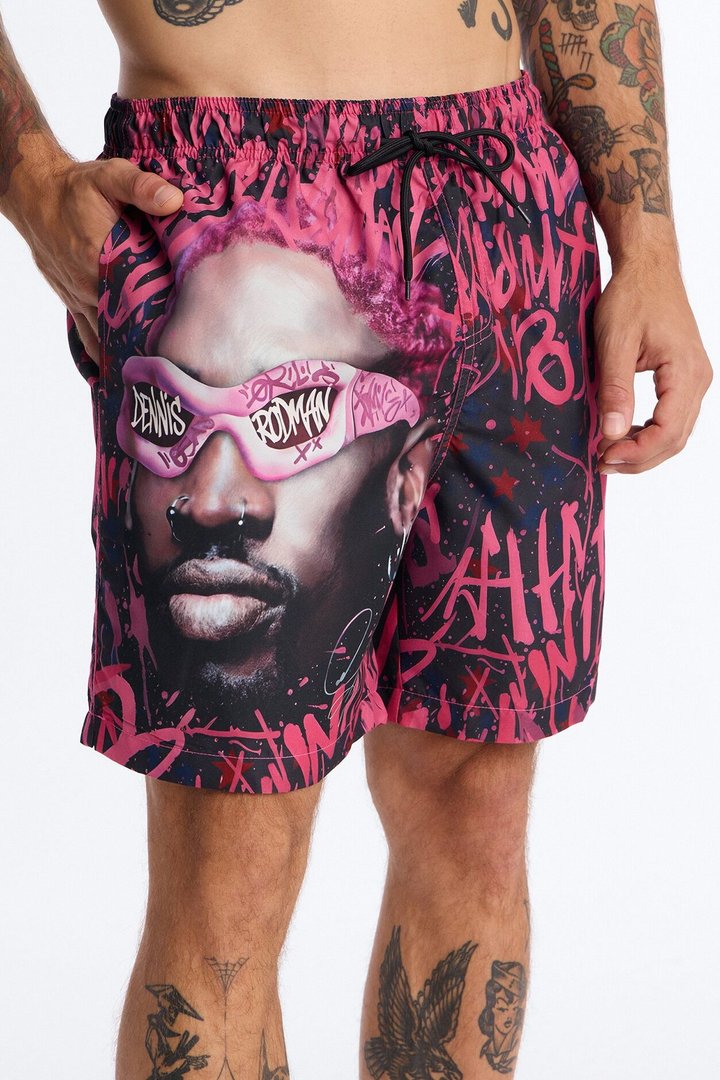 Rodman Poolside Swim Trunk 7″ - Pink/combo