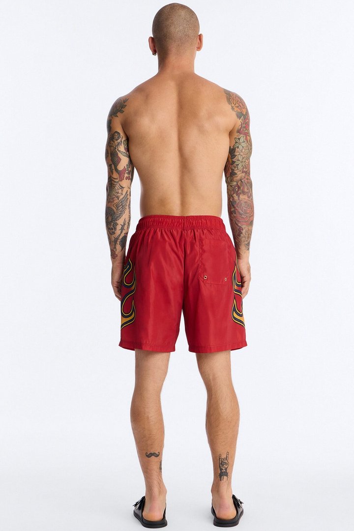 Spain Circuit Velocity Swim Trunk 7″ - Red/combo