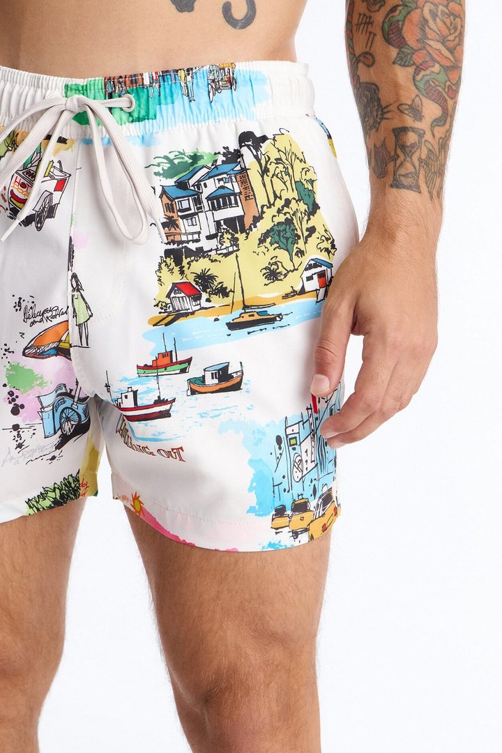 Euro Summer Swim Trunk 4″ - Multi Color