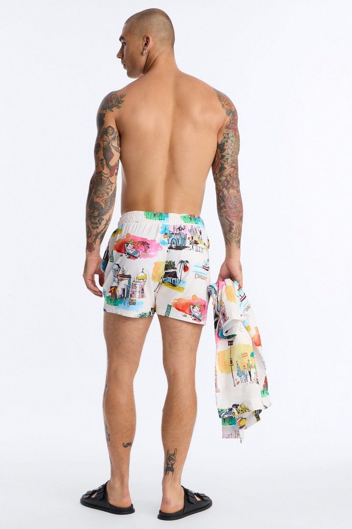 Euro Summer Swim Trunk 4″ - Multi Color