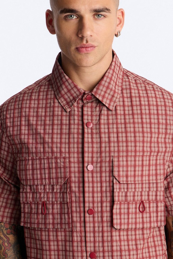 Ryder Plaid Button Up Shirt - Red/combo