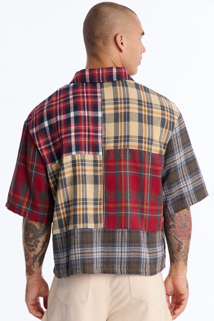 Relaxed Tartan Drift Plaid Zip Up - Multi Color