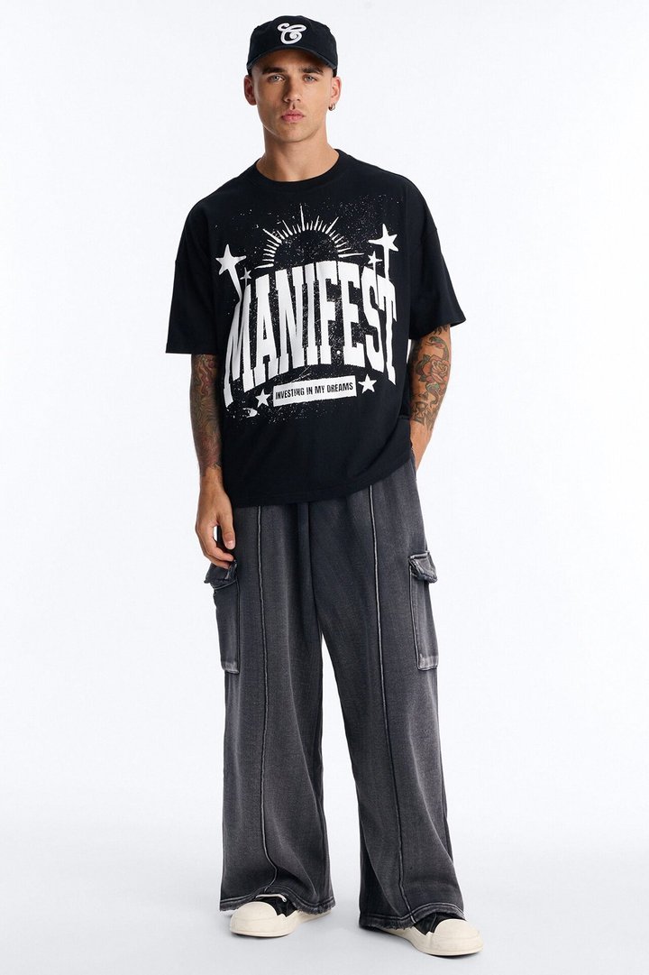 Manifest Success Boxy Short Sleeve Tee - Black