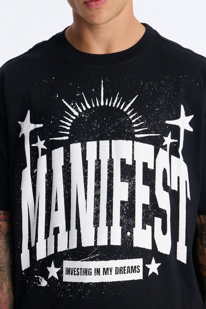 Manifest Success Boxy Short Sleeve Tee - Black