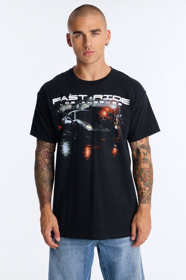 Fast Ride Fast Life Short Sleeve Tee - Black