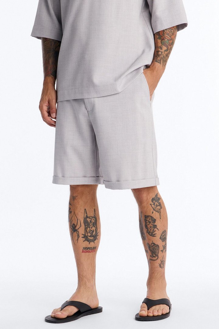 Sorrento Relaxed Trouser Short - Light Grey