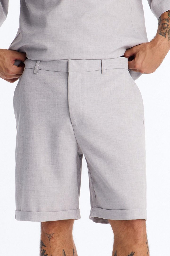 Sorrento Relaxed Trouser Short - Light Grey