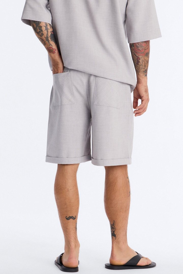 Sorrento Relaxed Trouser Short - Light Grey