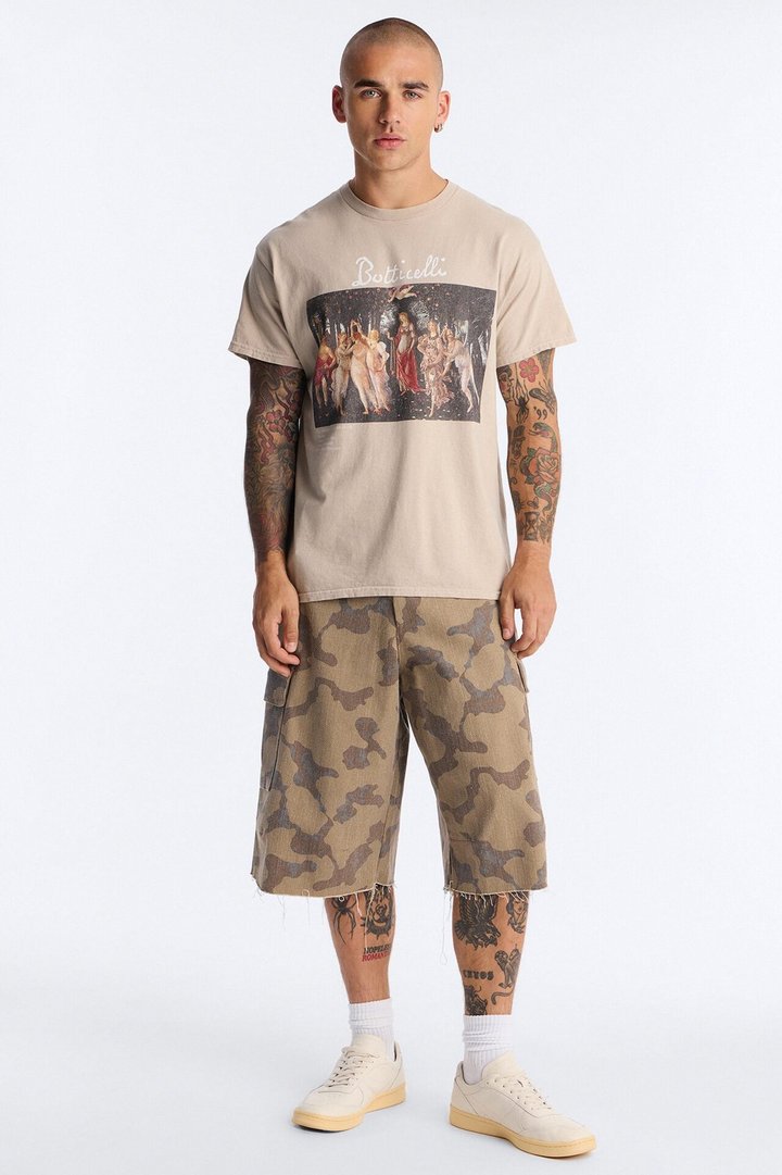 Botticelli Primavera Vintage Short Sleeve Tee - Taupe