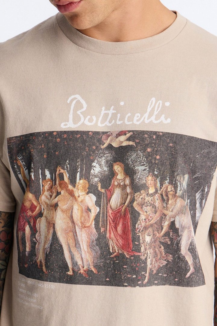 Botticelli Primavera Vintage Short Sleeve Tee - Taupe