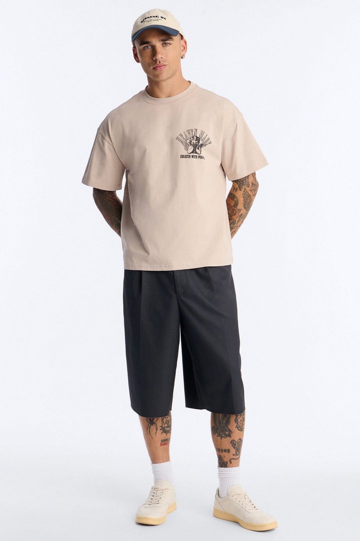 Heaven Made Heavy Weight Oversized Short Sleeve Tee - Taupe