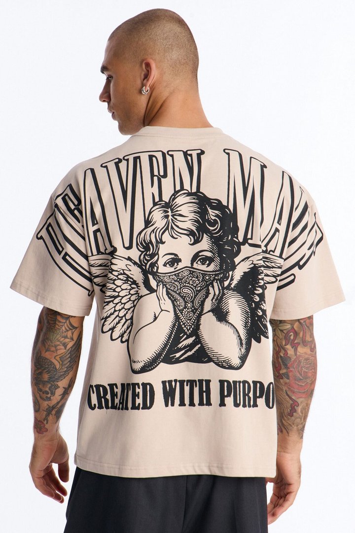 Heaven Made Heavy Weight Oversized Short Sleeve Tee - Taupe