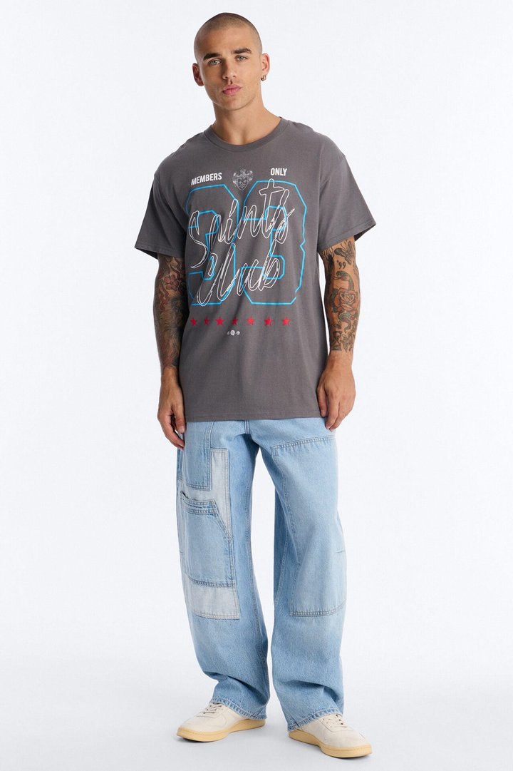 Saints Club Members Only 33 Short Sleeve Tee - Charcoal