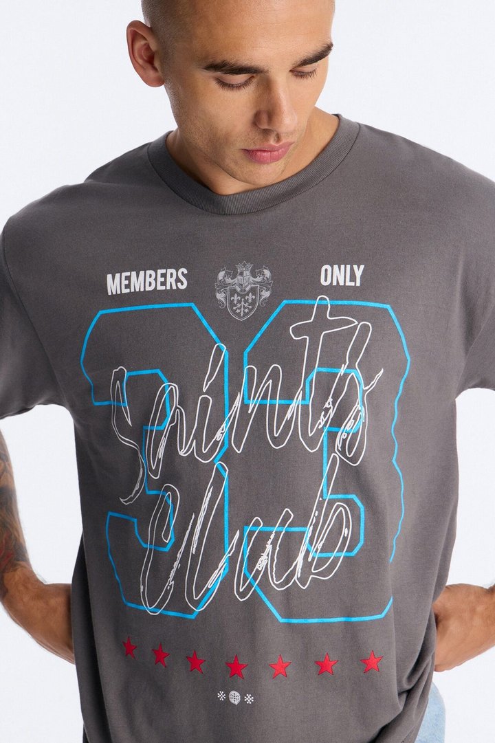 Saints Club Members Only 33 Short Sleeve Tee - Charcoal