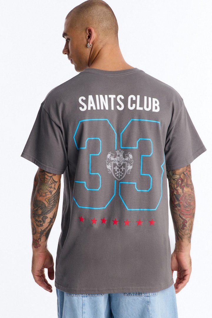 Saints Club Members Only 33 Short Sleeve Tee - Charcoal