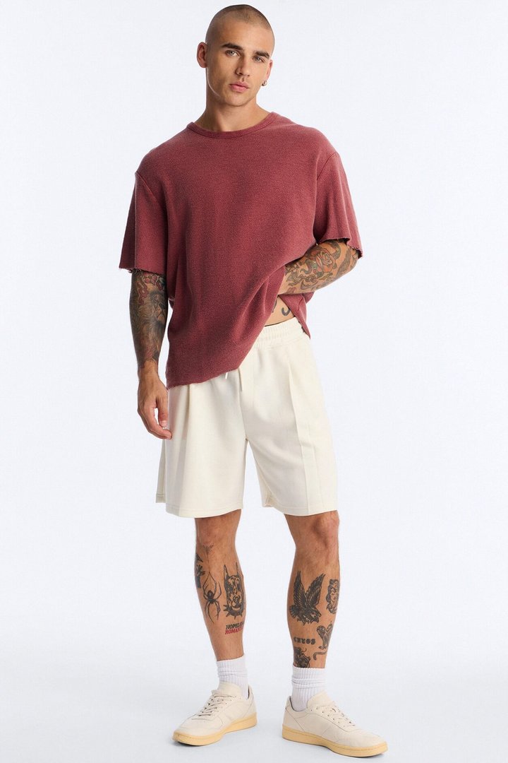 Savoy Pleated Short - Cream