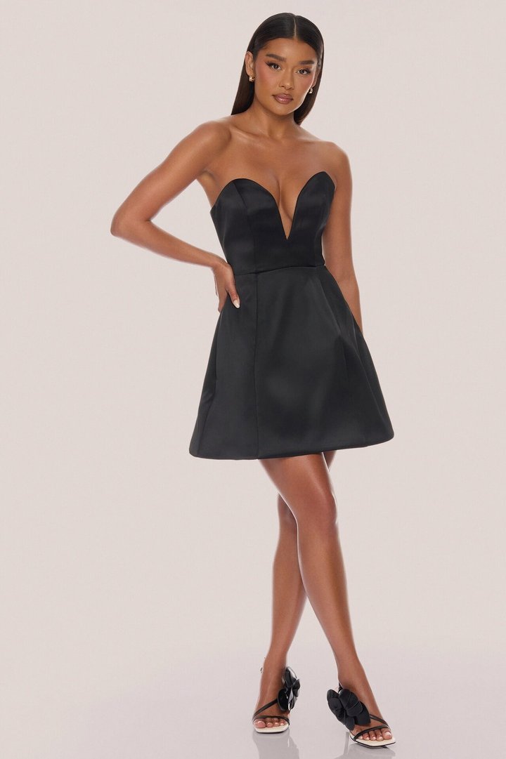 Saydee A Line Mini Dress - Black