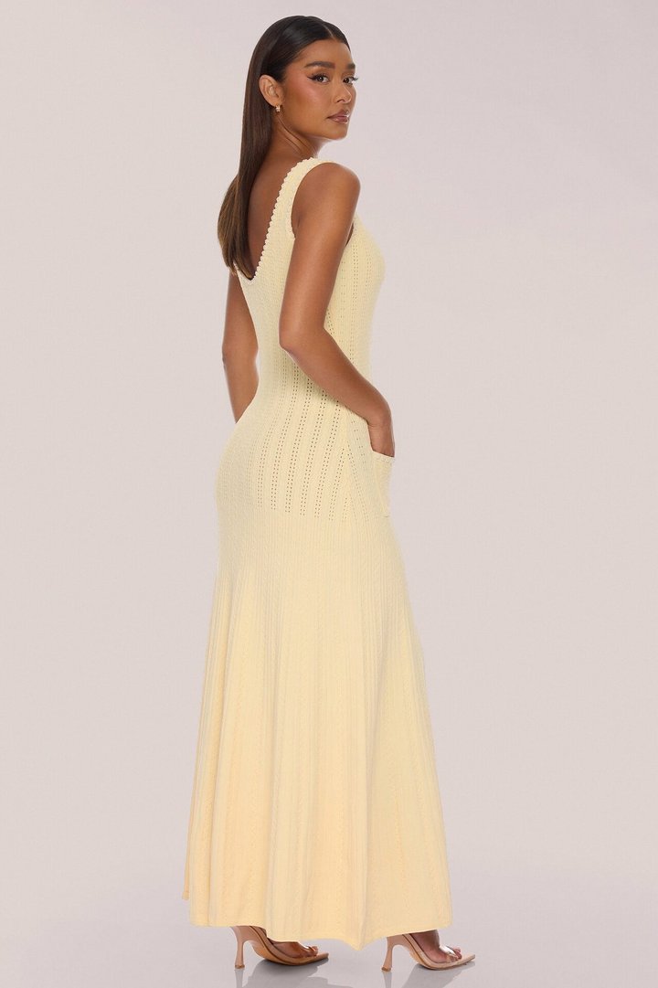 Sweet As Honey Embellished Maxi Dress - Butter Yellow