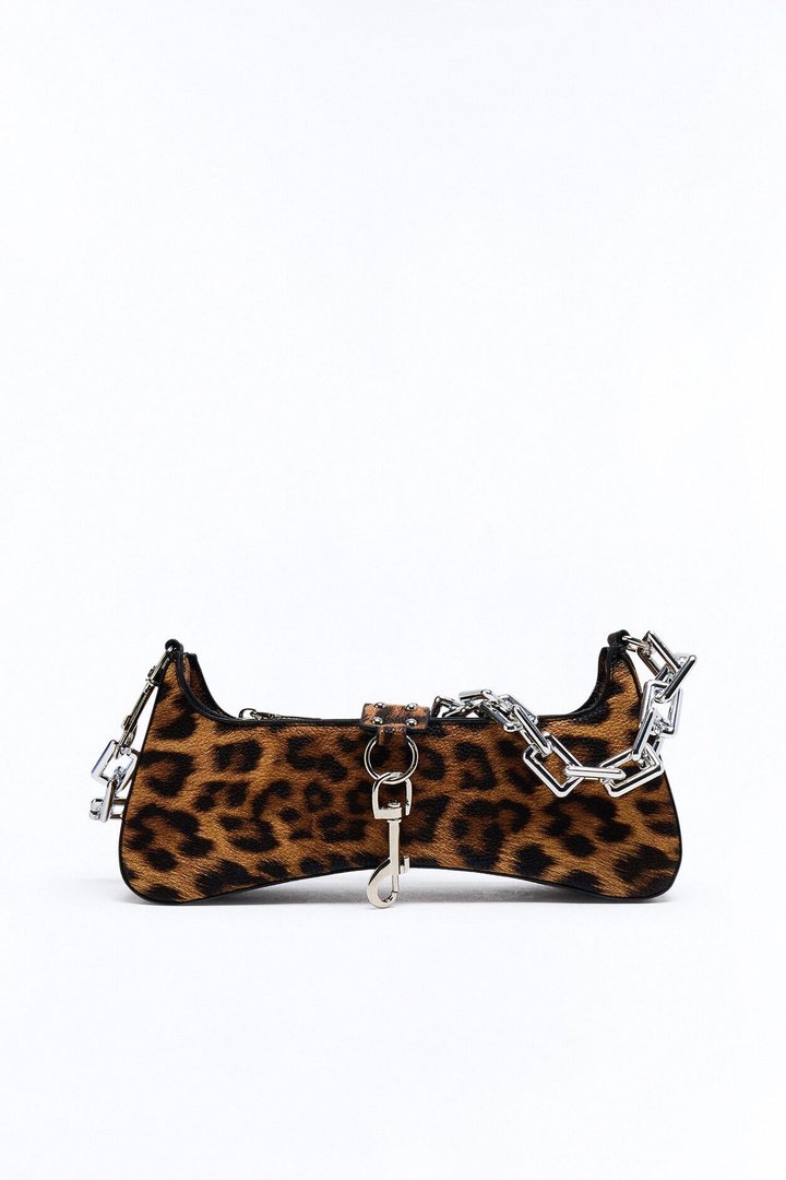Beware Faux Leather Shoulder Bag - Leopard