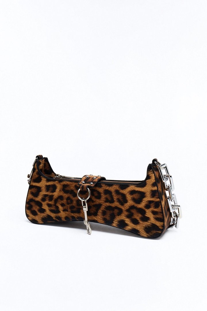 Beware Faux Leather Shoulder Bag - Leopard