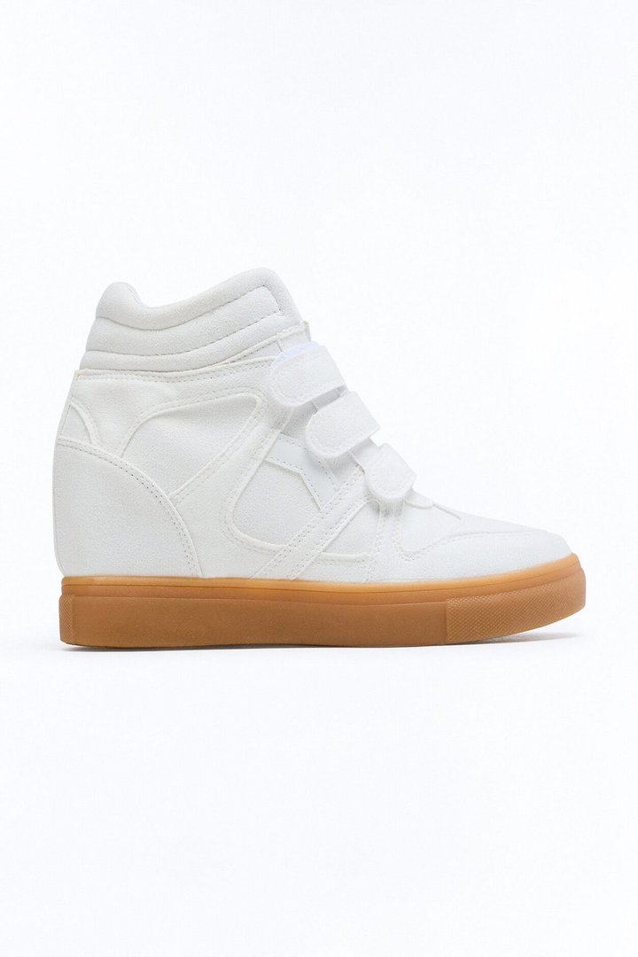 Cardio Suede Wedge Sneakers - White