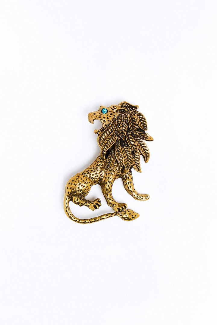 Majestic Lion Brooch - Gold