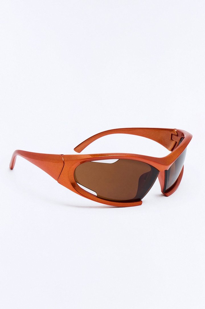 Frosted Metamorphosis Square Sunglasses - Orange