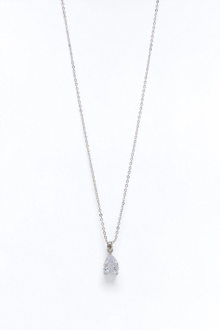 Cubic Zirconia Timeless Neckalce - Silver