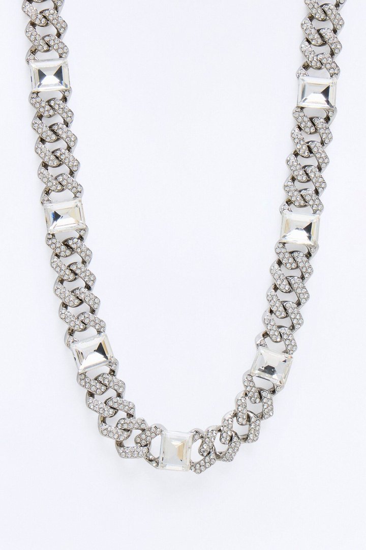 Iced Out Mami Necklace - Silver