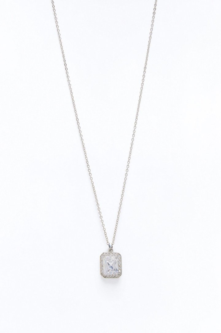 Cubic Zirconia Lustre Necklace - Silver