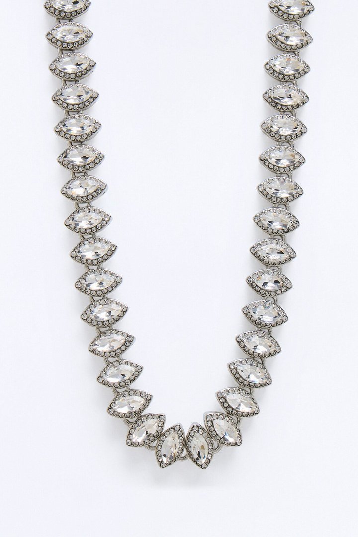 Own It Rhinestone Necklace - Silver