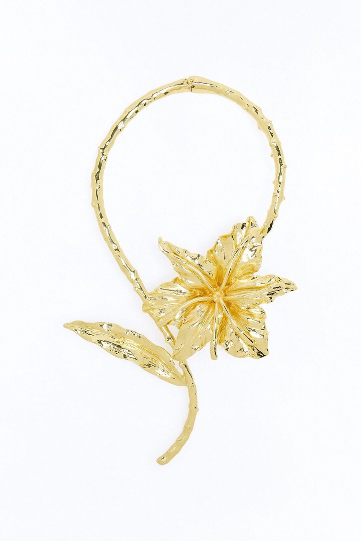 Blooming Season Statement Choker - Gold