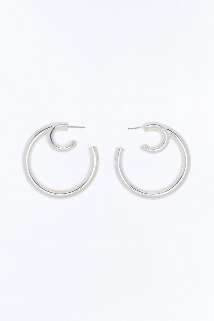 Orbit Hoop Earrings - Silver