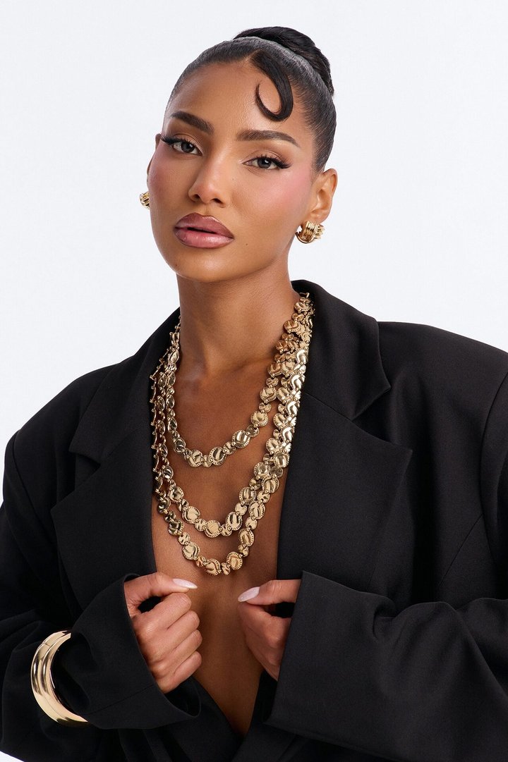 Minted Treasure Layered Necklace - Gold