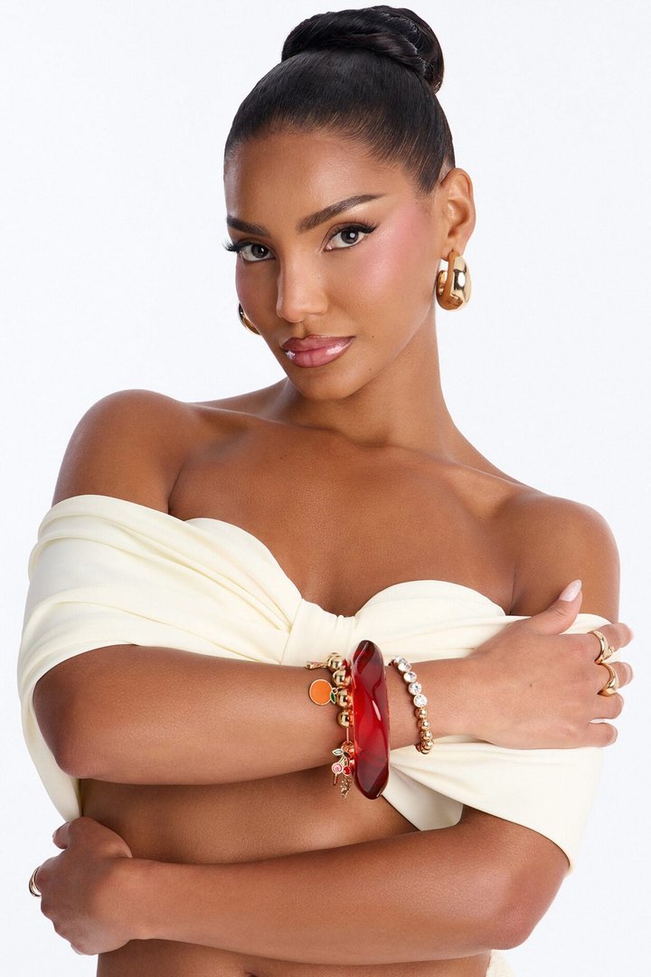 Fruit Pop 3 Piece Bracelet Set - Gold/Red