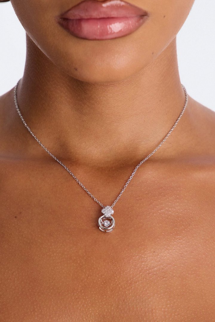 Little Sparkle Clover Necklace - Silver