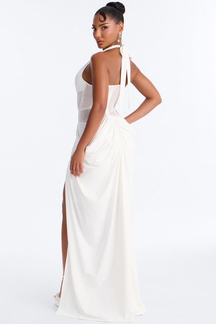 Shut It Down Corset Maxi Dress - White
