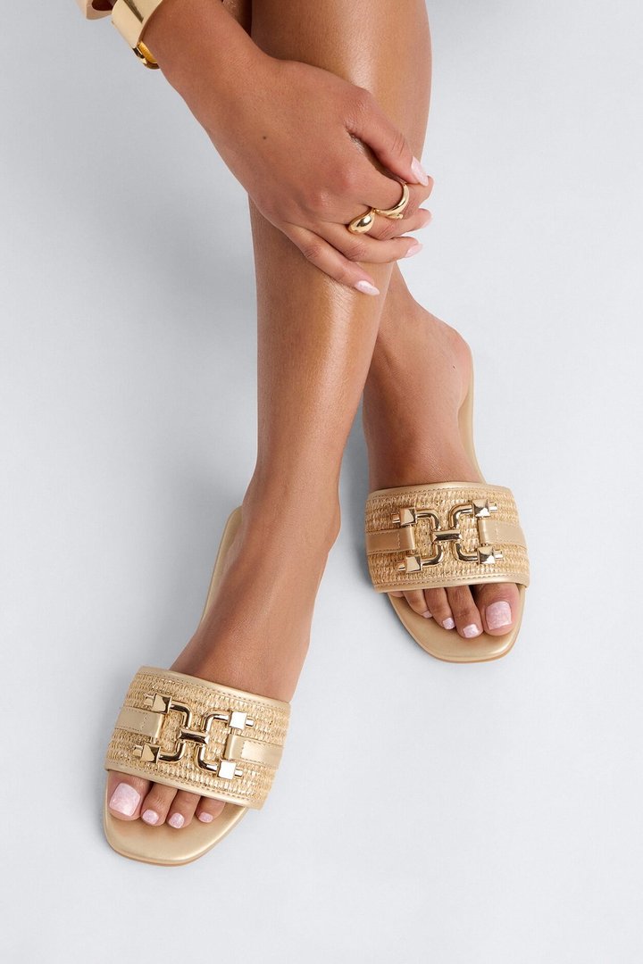 Sunday Strolls Flat Sandals - Gold