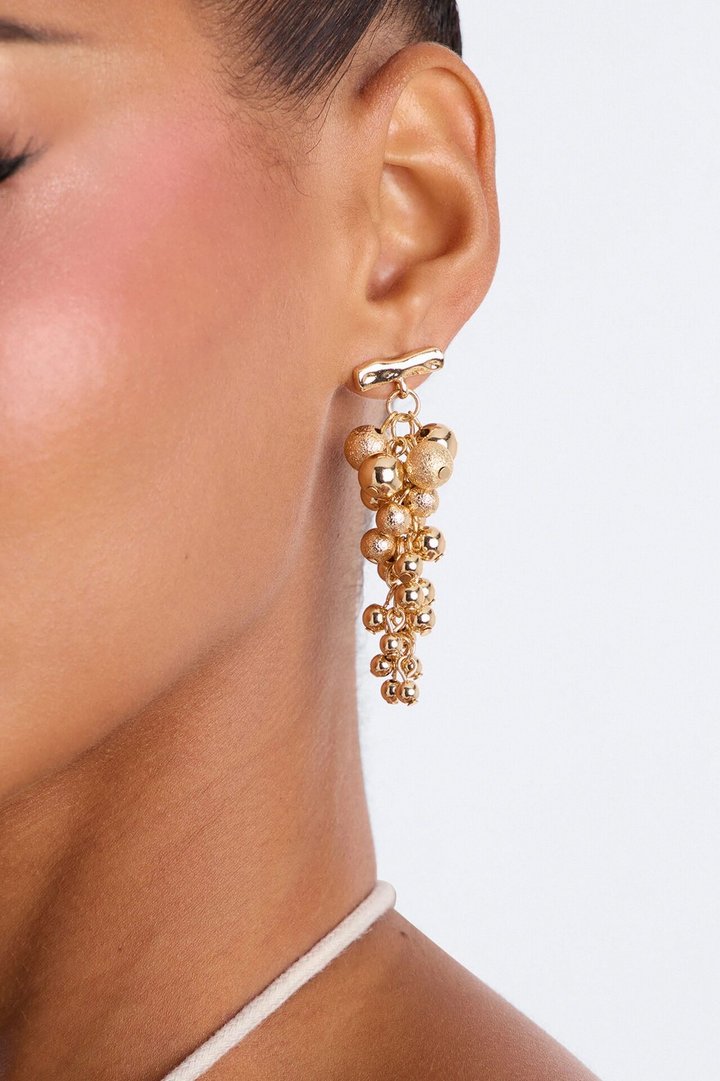 Stay Grapeful Hardware Drop Earrings - Gold